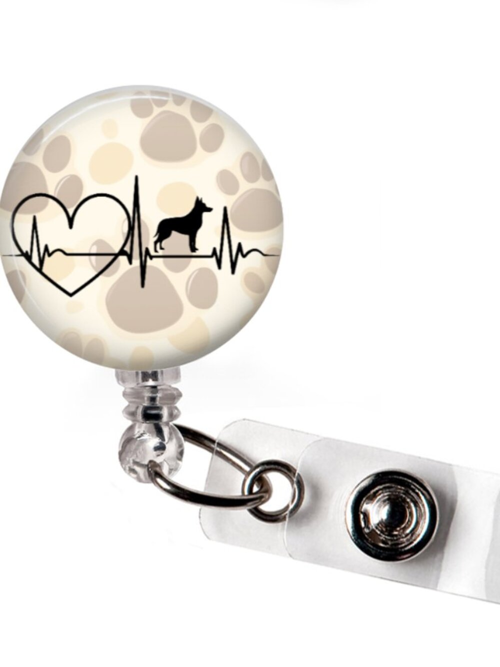Afghan Hound Heartbeat Badge Reel Dog Lover Retractable ID Holder